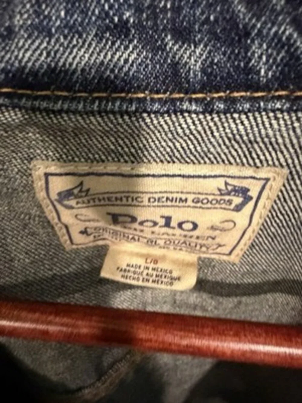 Polo Ralph Lauren Blue Jean Jacket Button Closure Pockets Men's L/10 Casual